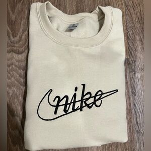 Custom Nike Cream Sweatshirt